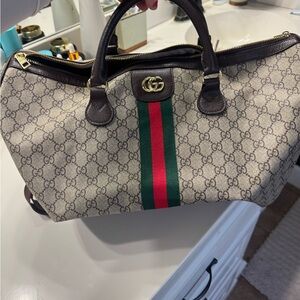 Faux Gucci Overnight Duffle Bag